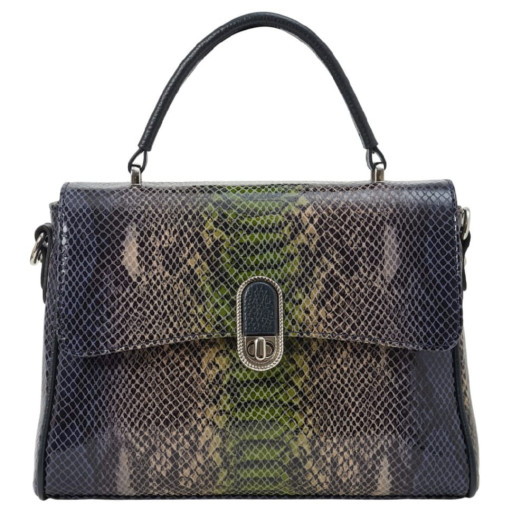 Сумка жіноча шкіряна Desisan 2069-994 сіра-синя змія