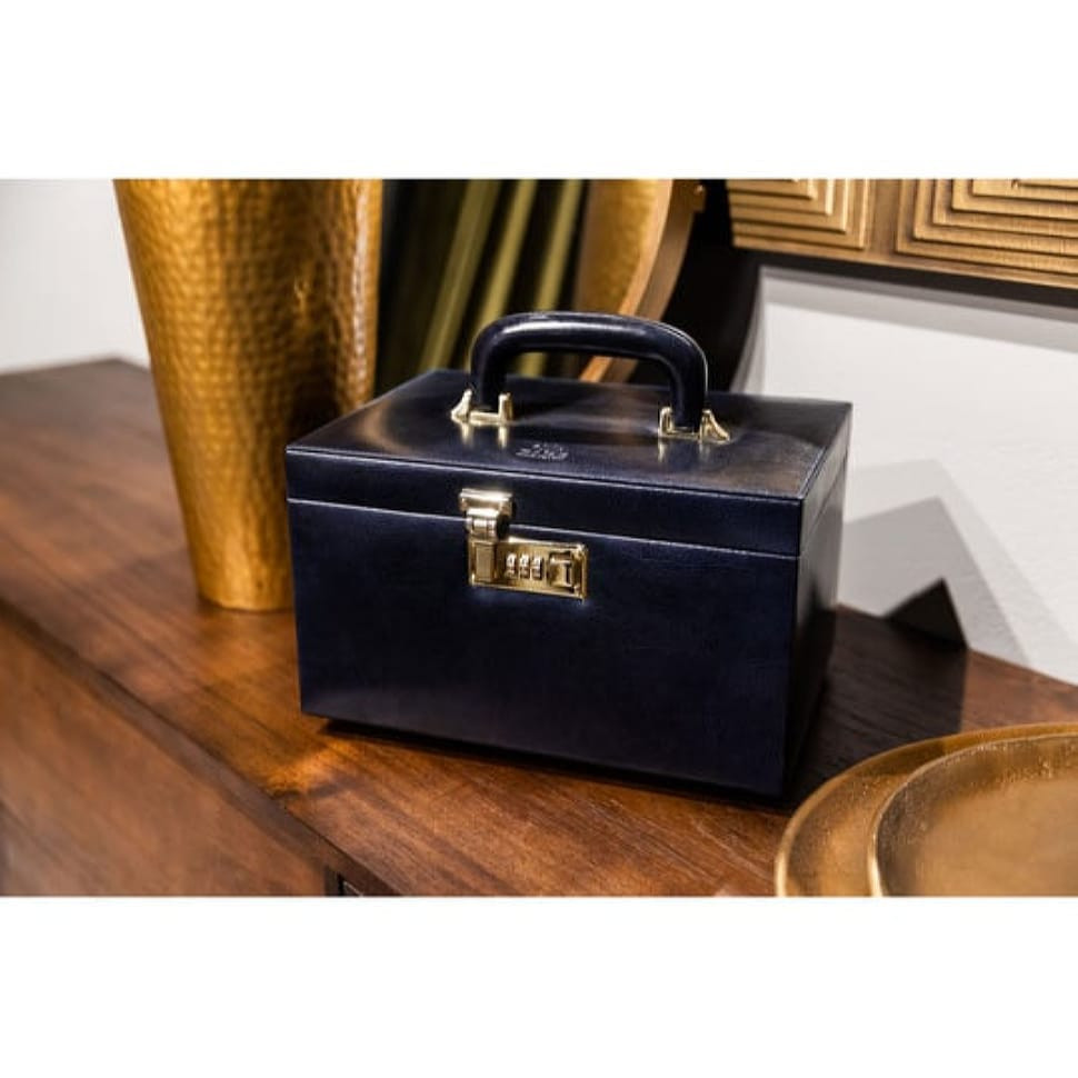 Велика шкіряна скринька для прикрас для жінок - The Portrait of a Lady - Синій колір - Time Resistance 5235401