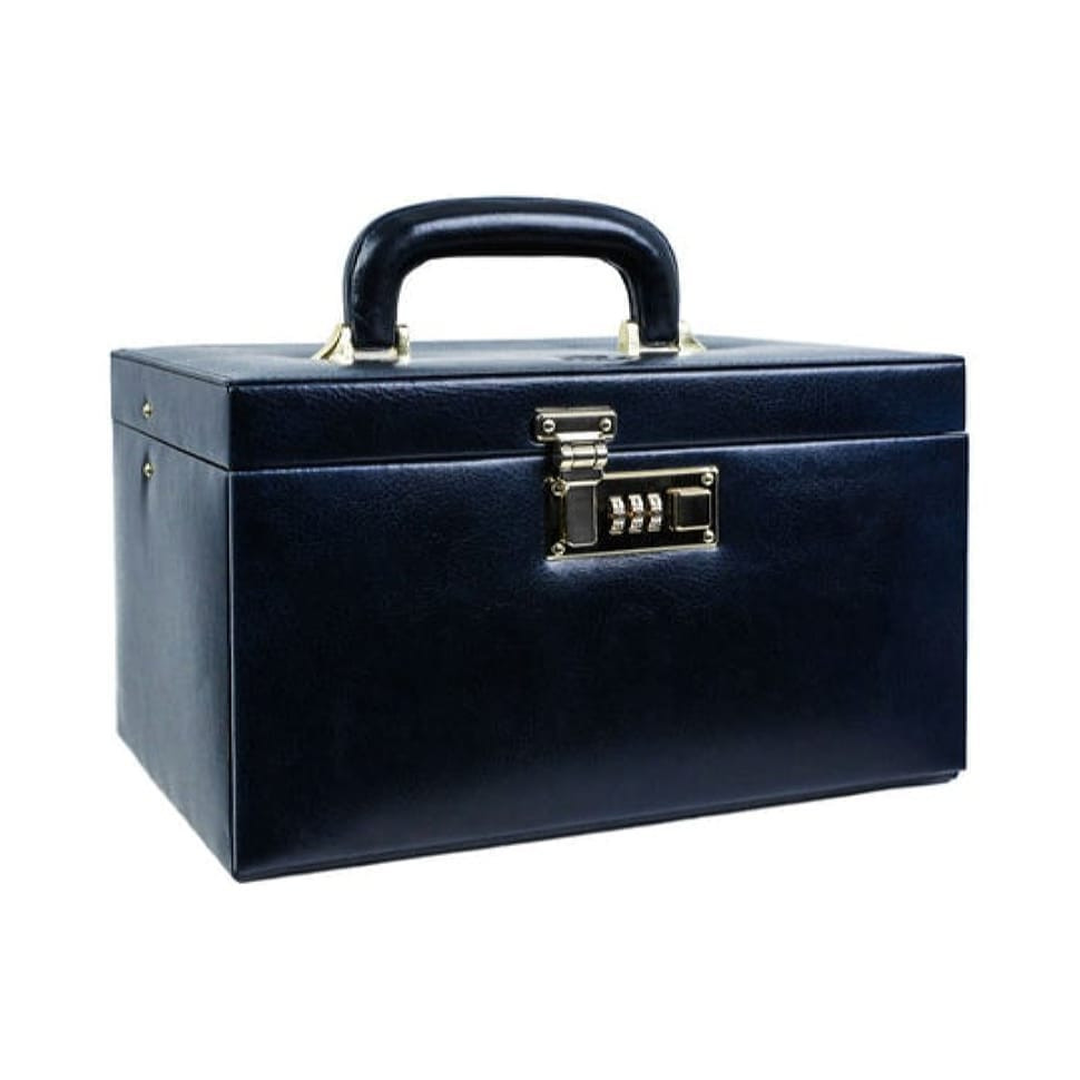 Велика шкіряна скринька для прикрас для жінок - The Portrait of a Lady - Синій колір - Time Resistance 5235401