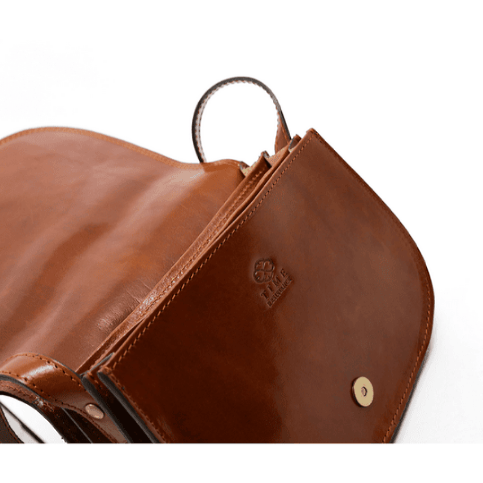 Шкіряна сумка кросбоді жіноча Time Resistance 5218401 - Moonfleet - коньячна