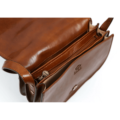 Шкіряна сумка кросбоді жіноча Time Resistance 5218401 - Moonfleet - коньячна