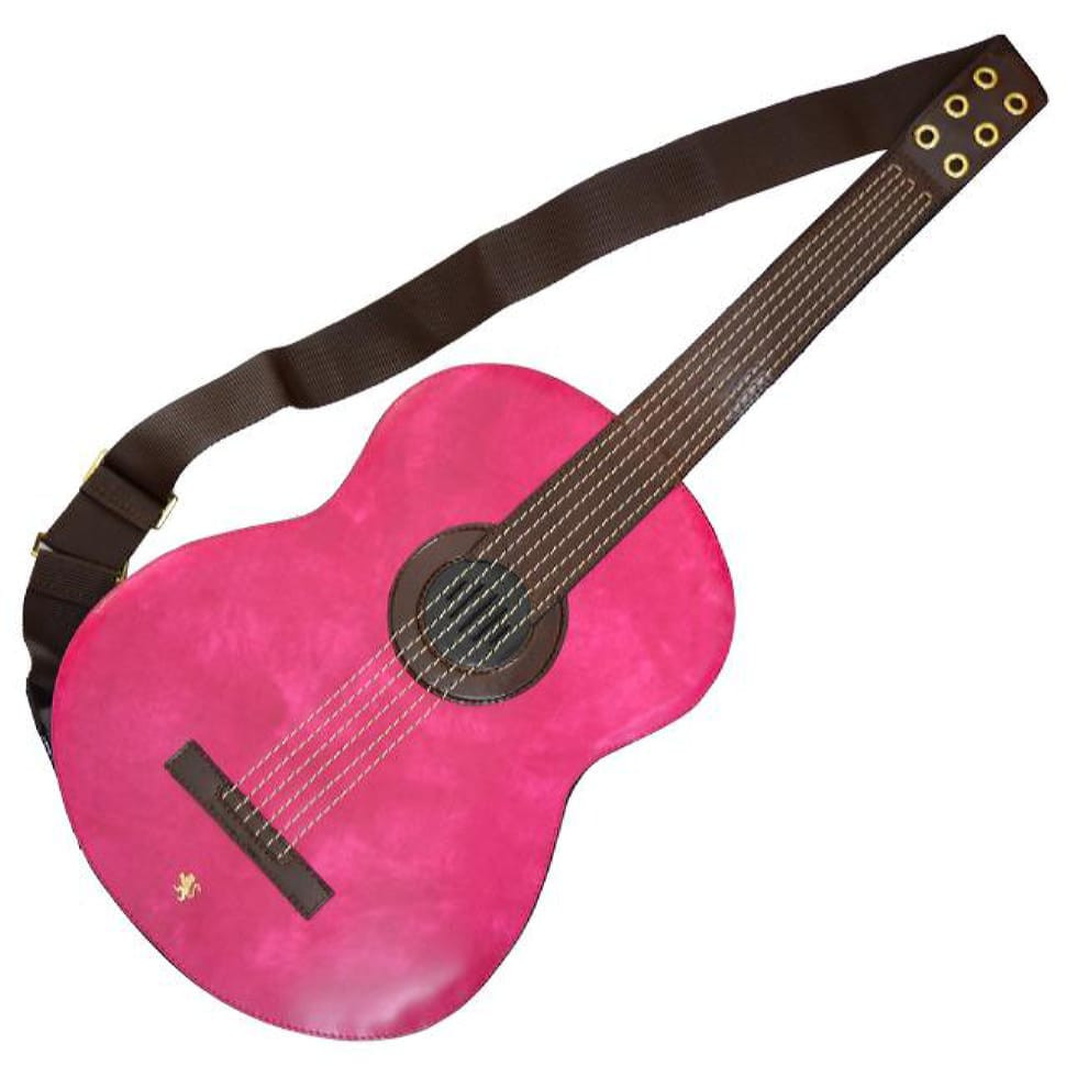 Pratesi RFU434 - Da Filicaja Guitar Backpack in cow leather Radica Fuxia