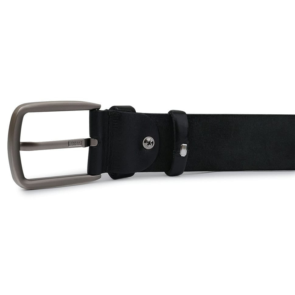 Шкіряний практичний чоловічий ремінь Vintage 20741 Чорний