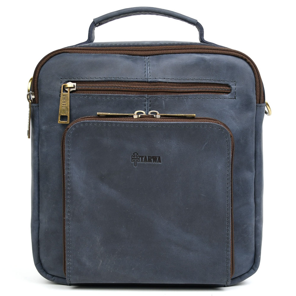 Чоловіча сумка на плече з ручкою кінська шкіра RK-6016-3md TARWA