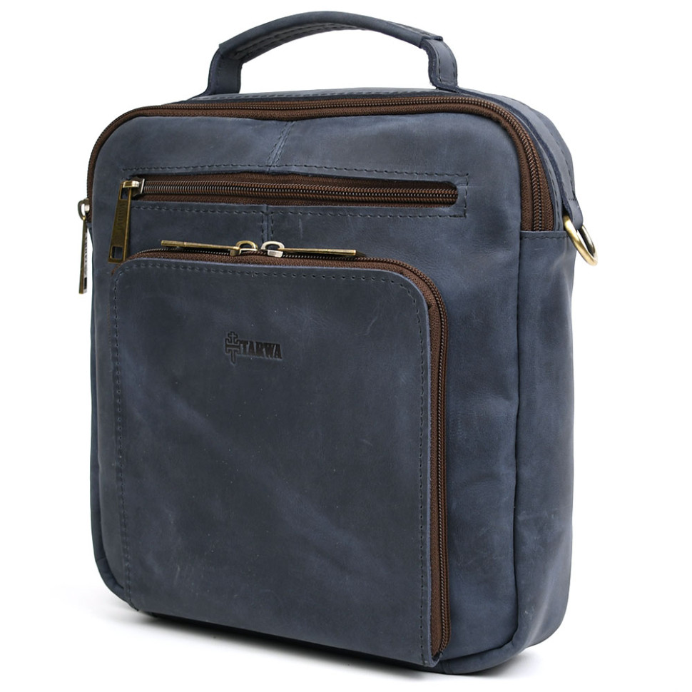 Чоловіча сумка на плече з ручкою кінська шкіра RK-6016-3md TARWA