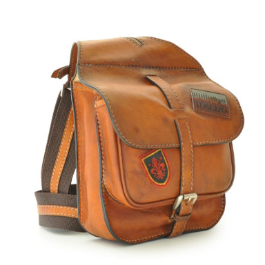 Pratesi BCO135/P - Bisaccia Small Cross Body Bag in cow leather Bruce Cognac