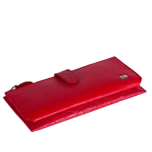 Гаманець жіночий шкіряний Desisan 732-424 червоний квіти