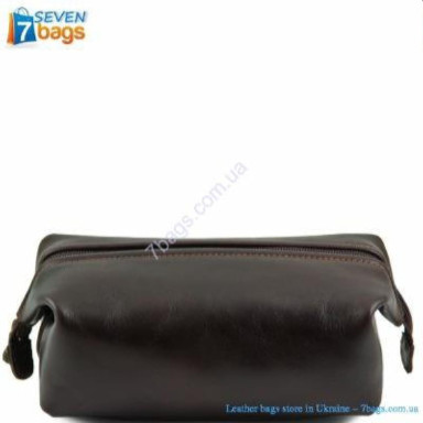 Chic cosmetic case Firenza, made of genuine leather, unisex