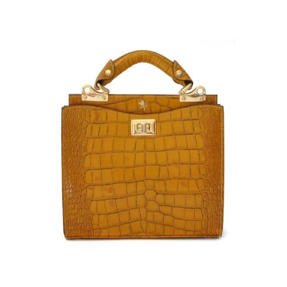 Pratesi KSE150/26 - Anna Maria Luisa de' Medici Small King Lady Bag in cow leather King Mustard