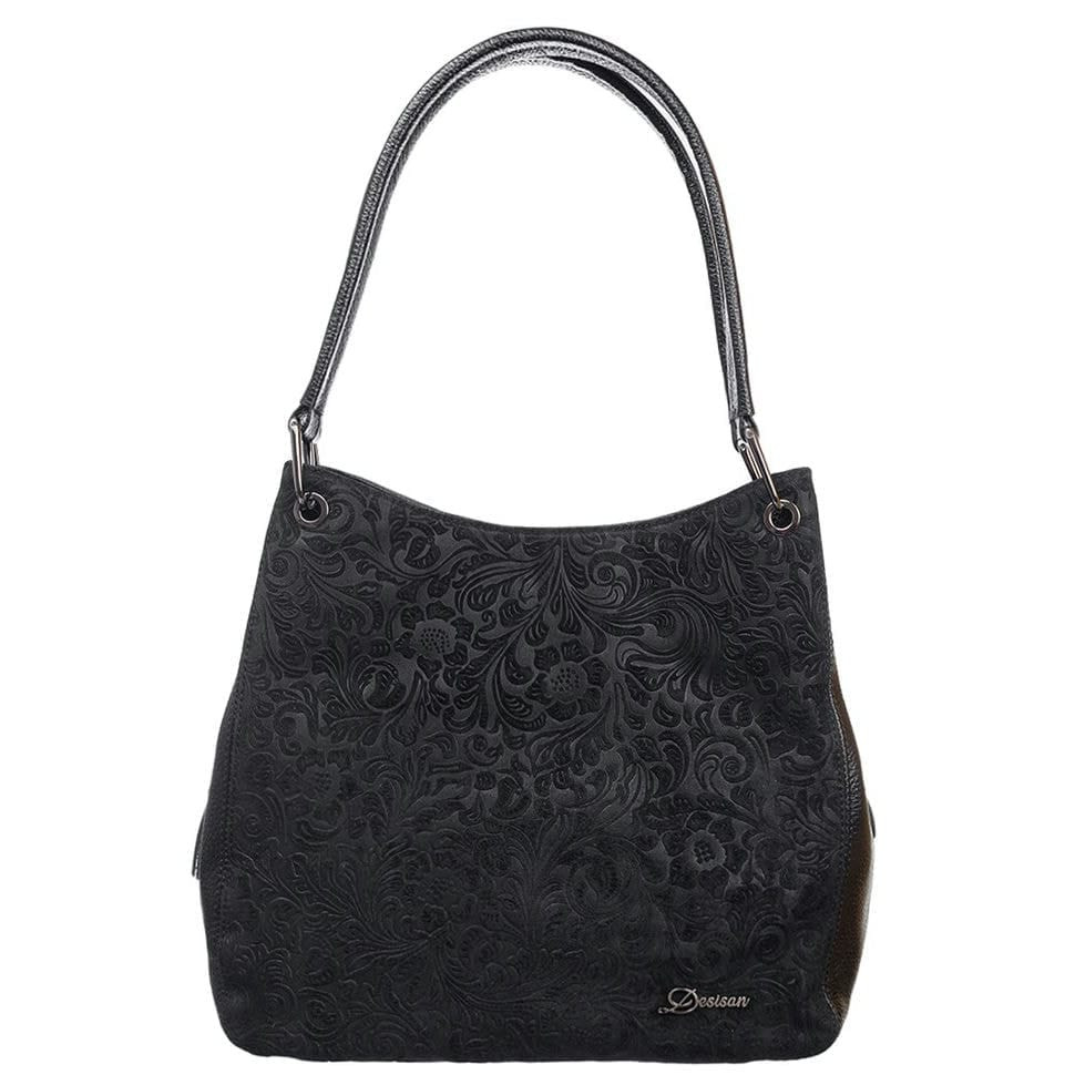 Сумка жіноча шкіряна Desisan 582-211 чорний замш