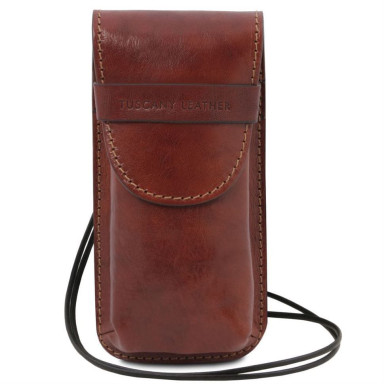 Exclusive leather eyeglasses/Smartphone holder Large size TL141321 Tuscany