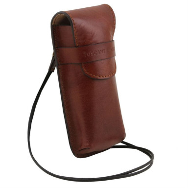 Exclusive leather eyeglasses/Smartphone holder Large size TL141321 Tuscany