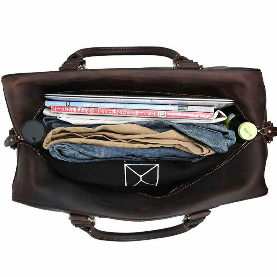 Travel bag made of genuine leather tid1024R brand Tiding