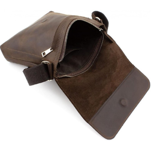 Сумка Месенджер для чоловіків 754120 Grande pelle коричневий крейзі