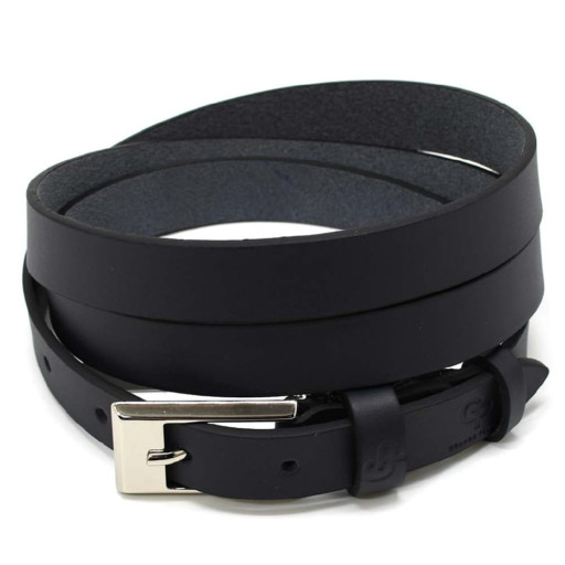 Ремінь жіночий тонкий Grande Pelle 23130030033 у синьому кольорі.