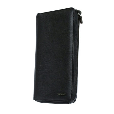 Leather travel wallet Newcontatto 2598 nero black
