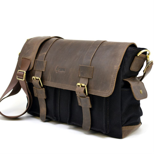 Сумка через плече з парусини канвас і шкіри крейзі RAc-6690-4lx бренду Tarwa