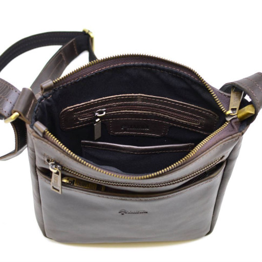 Чоловіча шкіряна сумка через плече TC-1300-3md TARWA коричневий напівглянець