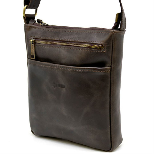 Чоловіча шкіряна сумка через плече TC-1300-3md TARWA коричневий напівглянець