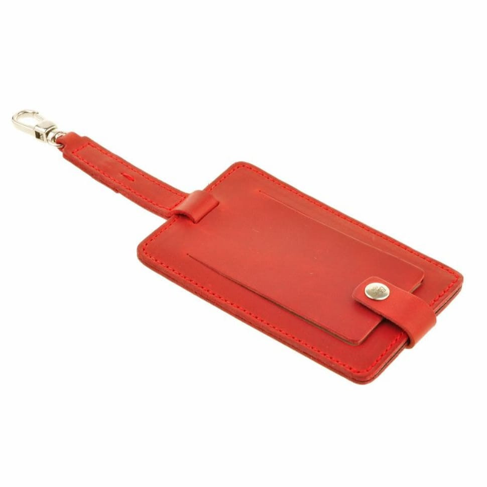 Жіноча шкіряна бірка для багажу кораловий Бланк-тег