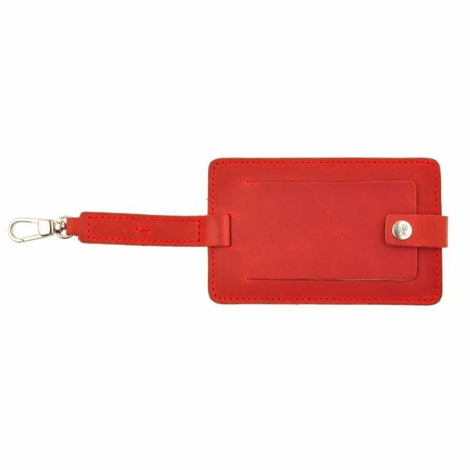Жіноча шкіряна бірка для багажу кораловий Бланк-тег