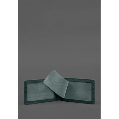 Leather cover for DSNS ID with pocket, green