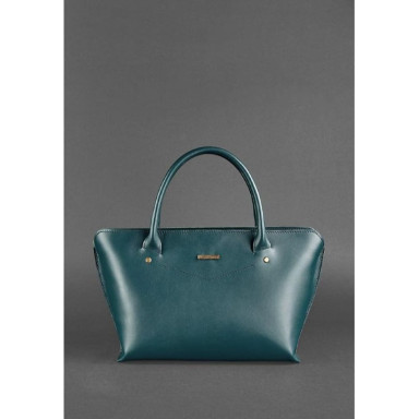 Women's leather Midi bag green