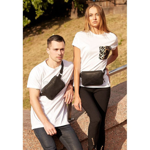 Шкіряна сумка Dropbag Mini чорна Crazy Horse