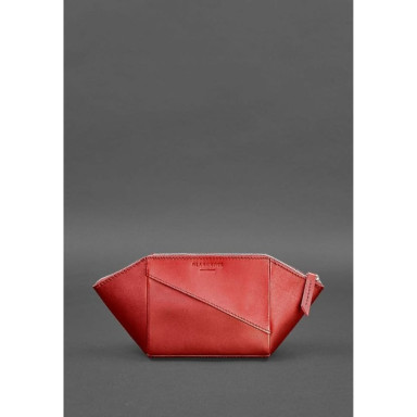 Women's leather cosmetic bag Red