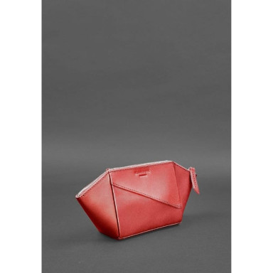 Women's leather cosmetic bag Red