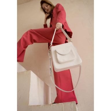 Women's leather bag Stella white