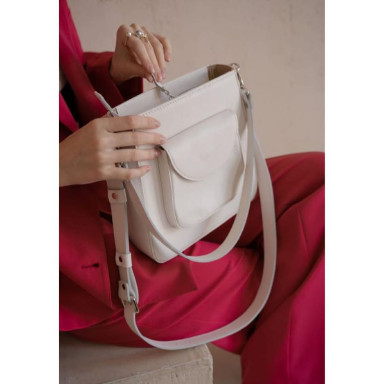 Women's leather bag Stella white
