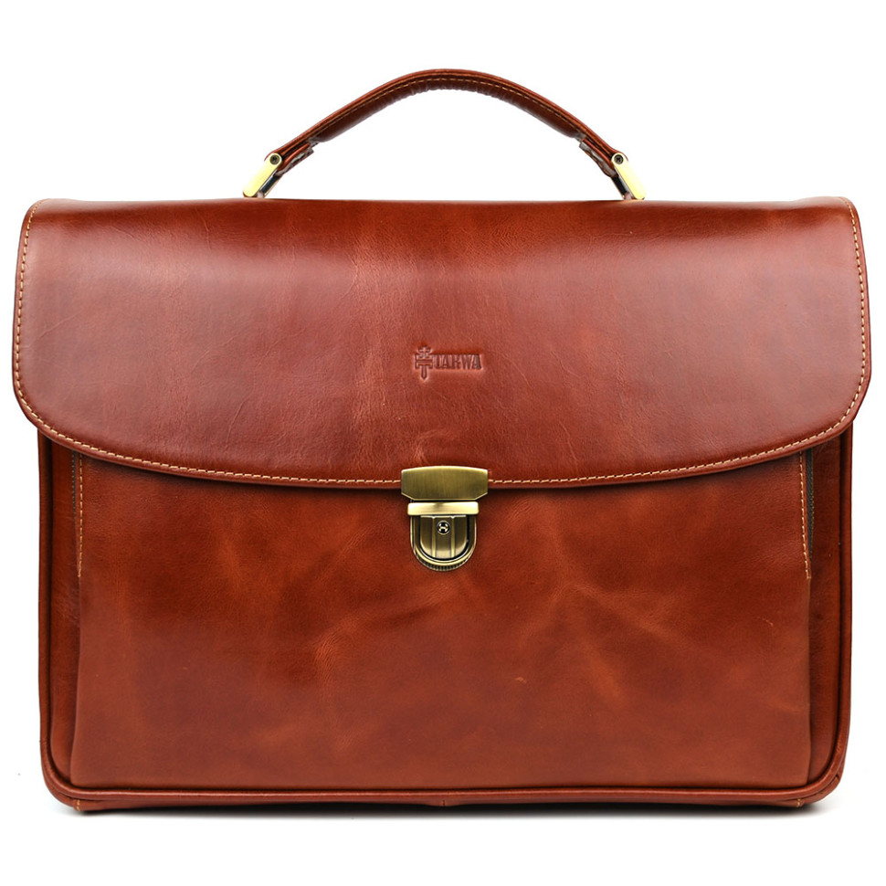 Шкіряний чоловічий портфель на два відділення TARWA GBord-2067-4lx бордовий