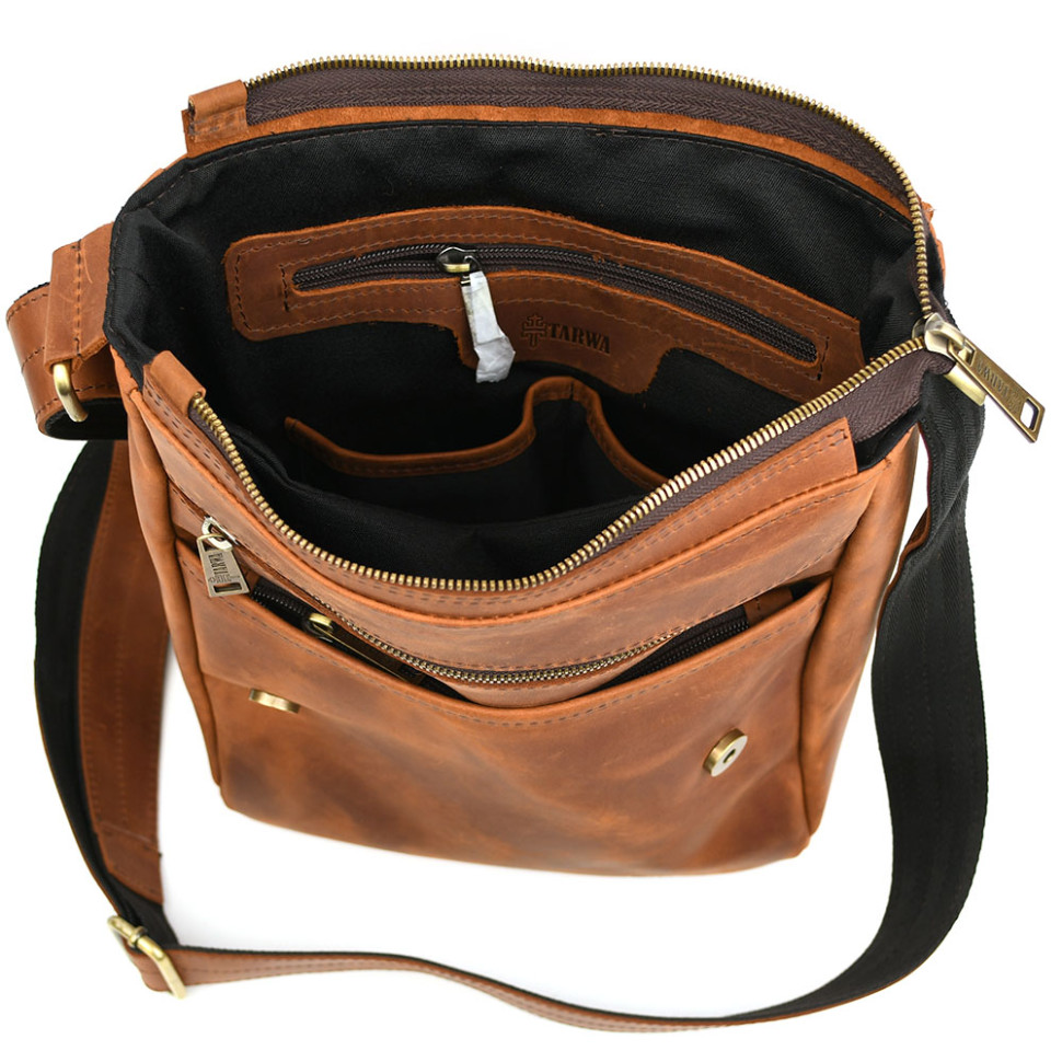 Чоловіча шкіряна сумка А4 через плече RB-1501-3md TARWA crazy horse
