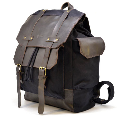 Urban backpack, canvas and leather mix RAc-6680-4lx TARWA