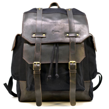 Urban backpack, canvas and leather mix RAc-6680-4lx TARWA