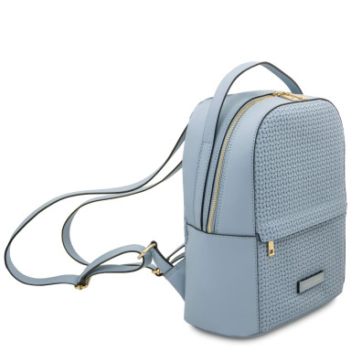 Dedalo Woven printed leather backpack