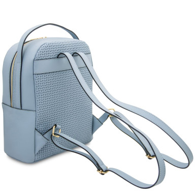 Dedalo Woven printed leather backpack