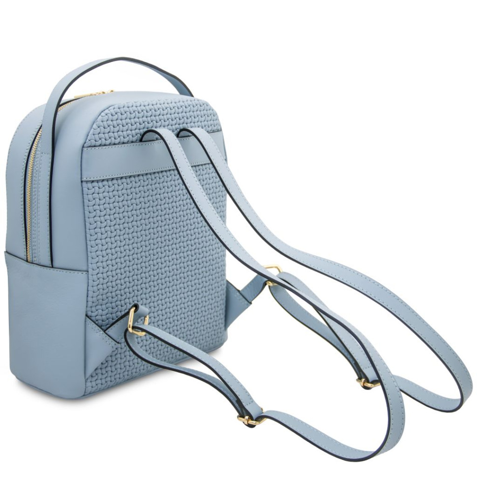 Dedalo Woven printed leather backpack