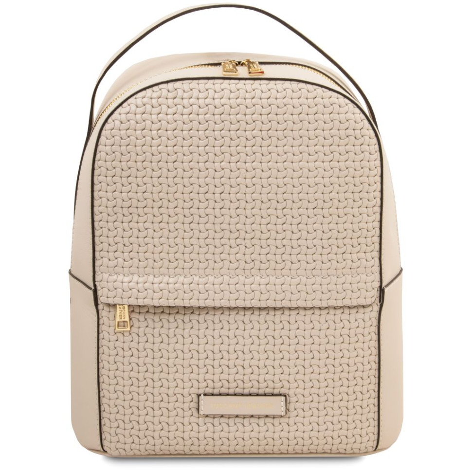 Dedalo Woven printed leather backpack