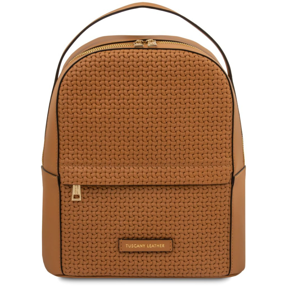 Dedalo Woven printed leather backpack