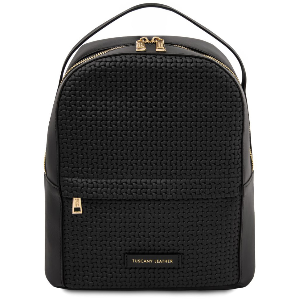Dedalo Woven printed leather backpack