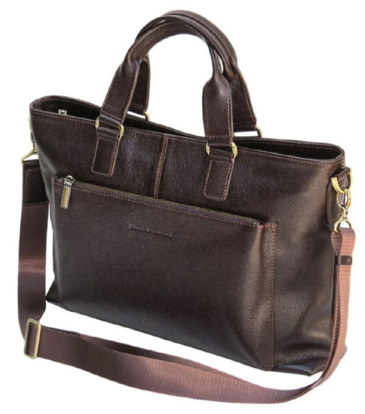 Шкіряна сумка для ноутбука BD38CF зі шкіри флотар, коричнева