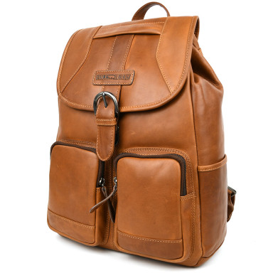 Urban leather backpack HILL BURRY HB4066B red