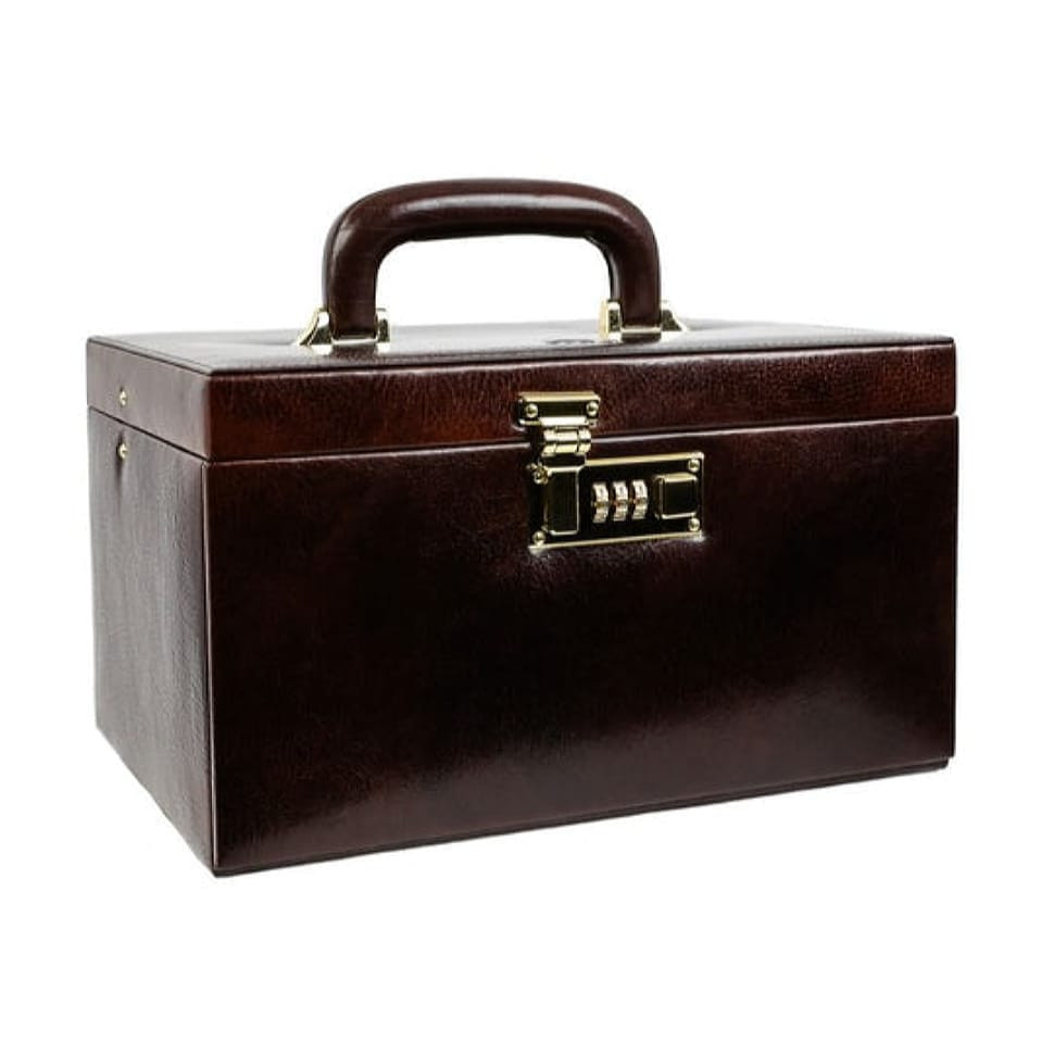 Большая кожаная шкатулка для украшений для женщин - The Portrait of a Lady - Коричневый цвет - Time Resistance 5235501