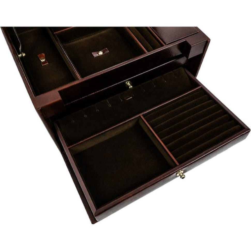 Большая кожаная шкатулка для украшений для женщин - The Portrait of a Lady - Коричневый цвет - Time Resistance 5235501