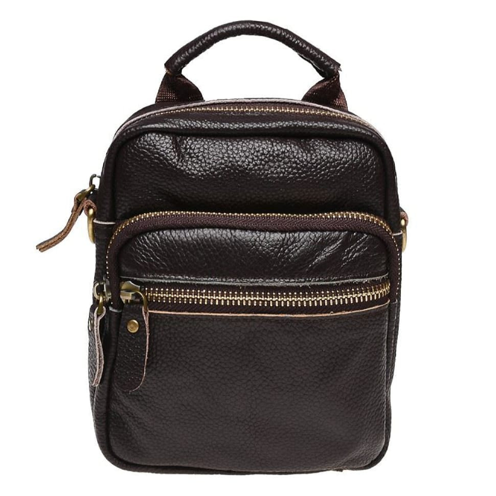 Чоловіча шкіряна сумка через плече Keizer K108-brown