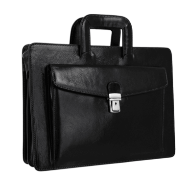 Leather Briefcase - The Tempest - Black color - Time Resistance 5216301