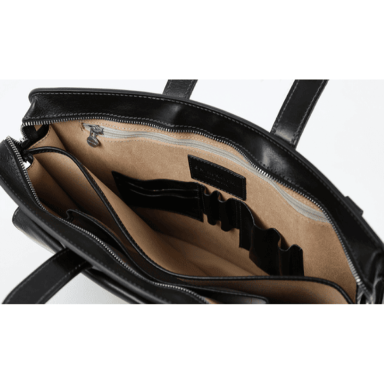 Leather Briefcase - The Tempest - Black color - Time Resistance 5216301