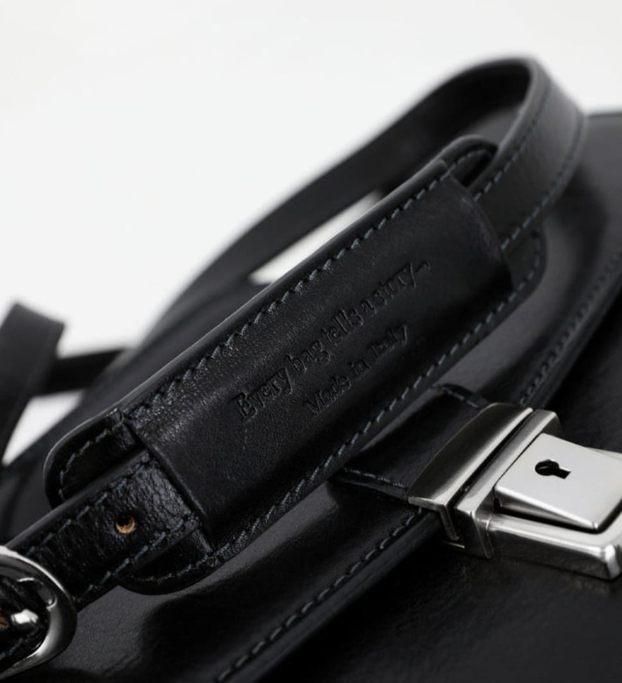 Шкіряний портфель - The Tempest - Чорний колір - Time Resistance 5216301